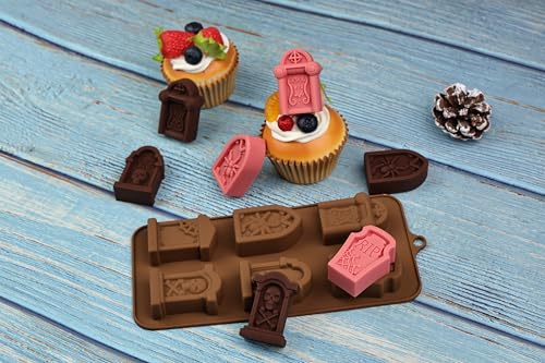Halloween Gravestone Candy Molds - 2 Pcs Silicone Tombstone Molds