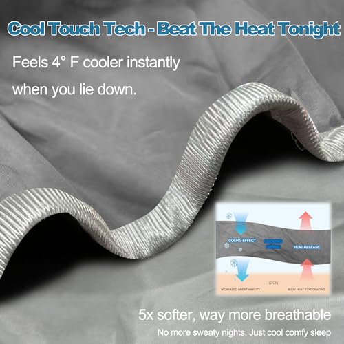 Cooling Throw Blanket for Hot Sleepers - Lightweight & Breathable 50"x70"