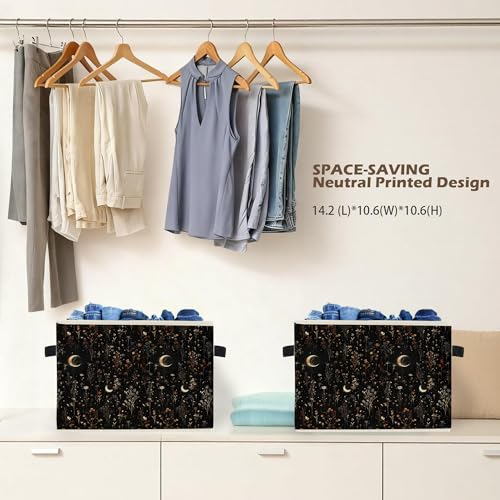 Gothic Floral Storage Bin - Collapsible Organizer for Clothes & Books