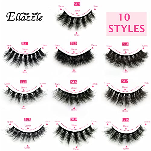 20 Pairs Natural Look Faux Mink Eyelashes Pack - 1 Pair Variation