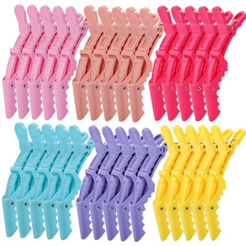 30 PCS Colorful Alligator Hair Clips - Non-Slip Styling Clips