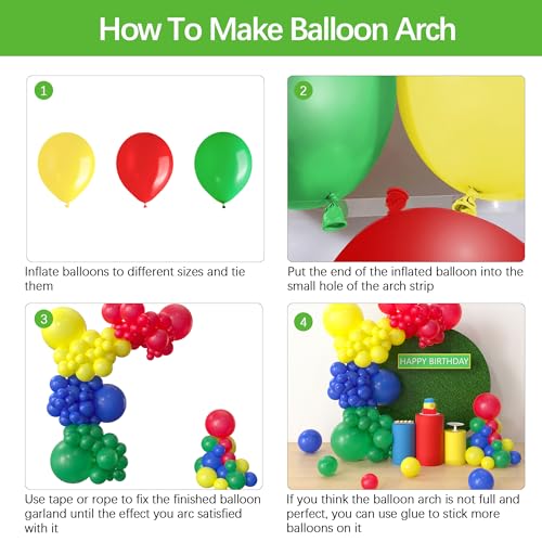 Cartoon Friends Balloon Garland Kit - 124 Pcs Birthday Party Decor