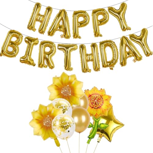 Sunflower Birthday Decorations Set - Banner & Balloons for Parties