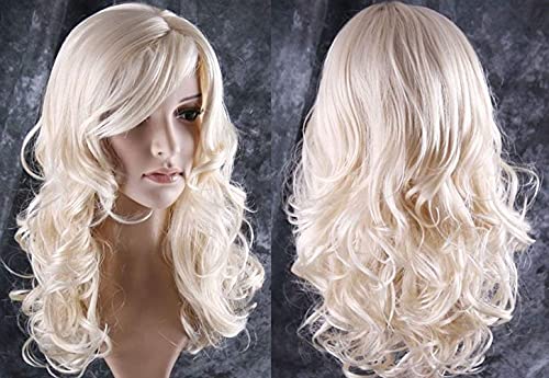 BERON 24-Inch Blonde Curly Hair Wig for Parties & Cosplay - Long Synthetic Style