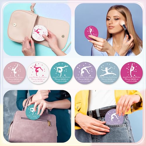 CroBlissful 18 Pcs Colorful Gymnastics Party Favors with Inspirational Mirrors