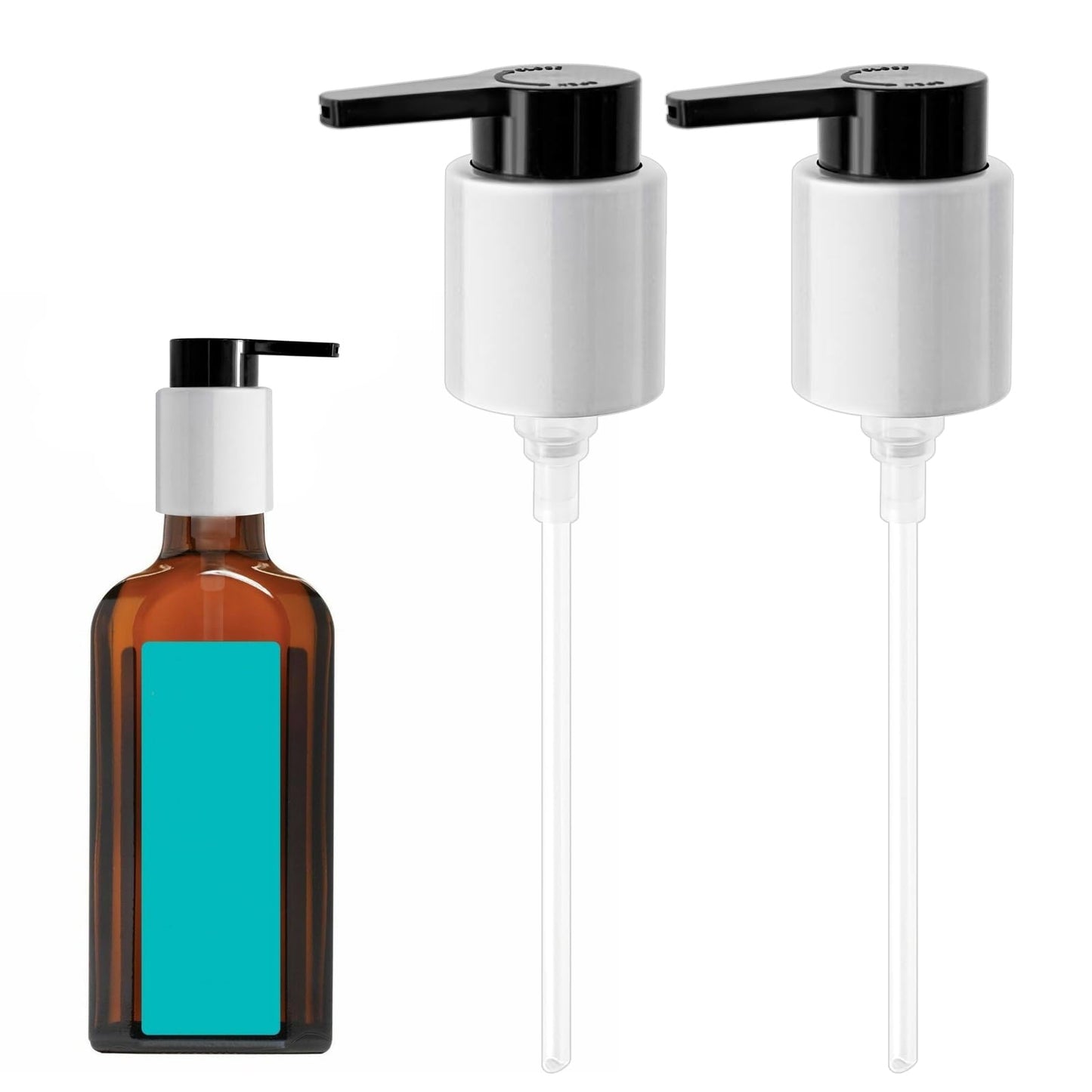 LSAUVWN 2PCS Dispenser Pump Replacement Compatible with MOROCCANOIL Treatment 1.7/3.4 Fl Oz (Not for Travel Size), Plastic Pumps Head with Lock Clip for Hair Oil Bottle (Bottle Not Included)