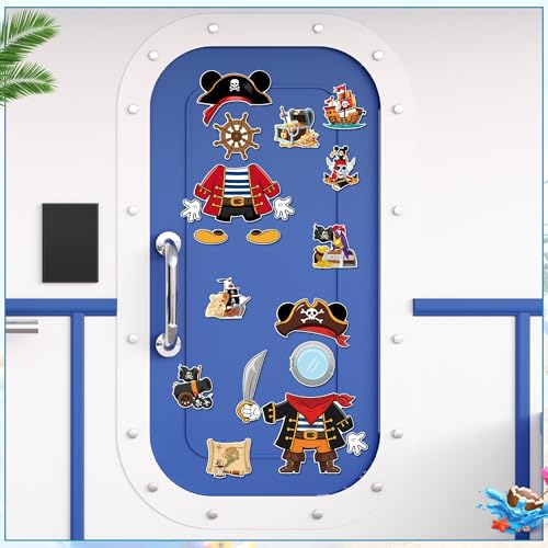 19 Pcs Pirate Cruise Door Decorations Set - Fun Magnetic Decor