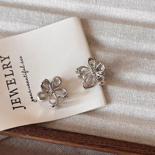 Mini Flower Hair Clips Set of 10 for Women - Elegant Metal Claw Clips