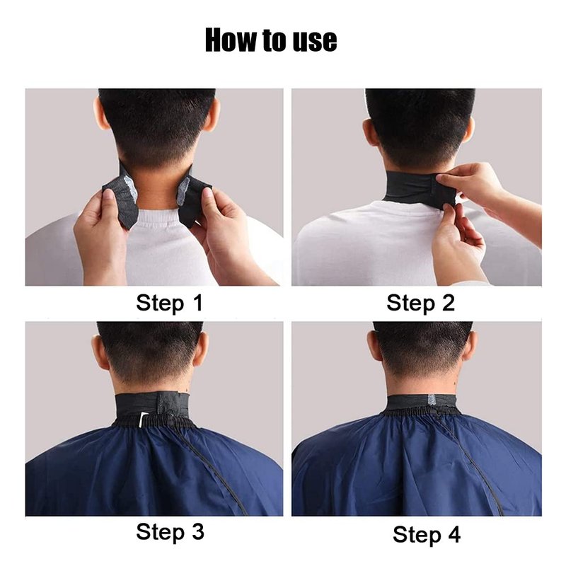 2 Rolls Barber Neck Strips Disposable Strentchy Paper Neck Bands Hairdressing Stretchy Wrap Barber Accessories for Salon Haircutting Styling (Black)
