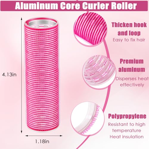WILLBOND 8 Pcs Colorful Long Hair Rollers for Bangs, 4.1 x 1.2 Inch Self Grip Curlers