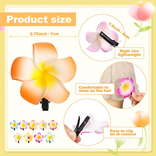 WILLBOND 36 Pcs Hawaiian Flower Hair Clips - Faux Plumeria Pins for Weddings & Luau Parties