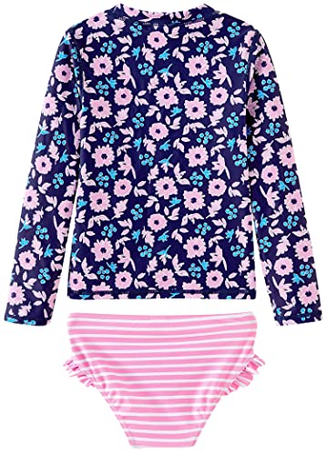 UMELOK Girls Rash Guard Swimwear Set with Bikini Bottom - UPF 50+ Sun Protection