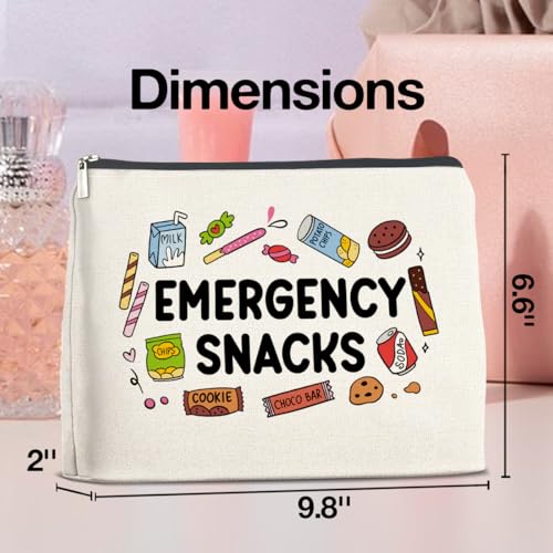 UPNEGE Emergency Snack Lover Makeup Bag - Waterproof Cosmetic Pouch for Women
