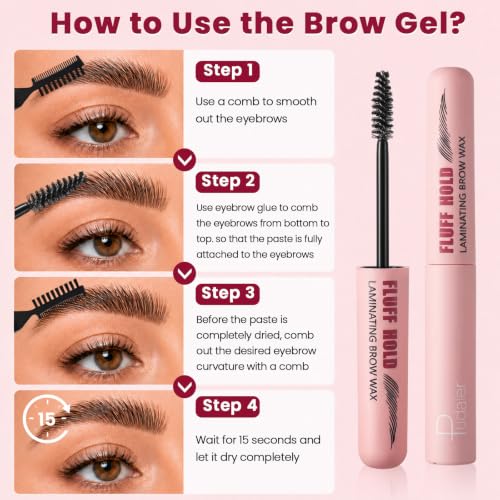 Duoffanny Clear Brow Gel 2-Pack, Dual-Ended Waterproof Eyebrow Sculpting Kit