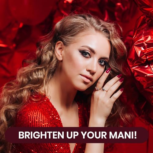 Beetles Red Gel Polish Set - 6 Colors Red Nail Gel Polish Popular Jelly Shimmer Regular Collection Nail Art Design Soak Off Uv LED Nail Kit Minicure DIY Home Salon Spring Gift for Women