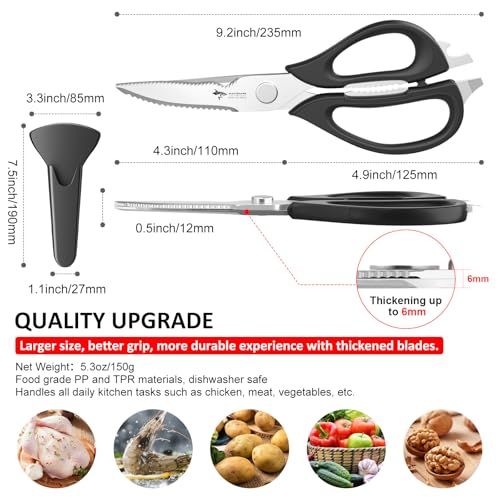 MAD SHARK All-Purpose Kitchen Shears with Comfort Grip