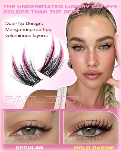 Cat Eye Lash Clusters - Pre-Mapped Wispy Eyelash Extensions Set