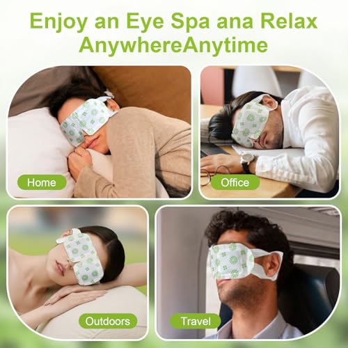 Mnswand Self-Heating Steam Eye Masks - Mugwort Scented, 30 Pack Disposable
