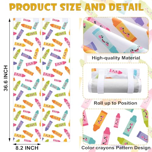 Peryiter Classroom Door Window Cover Curtains - Colorful Crayon Theme Blackout Drapes for Nursery & Office