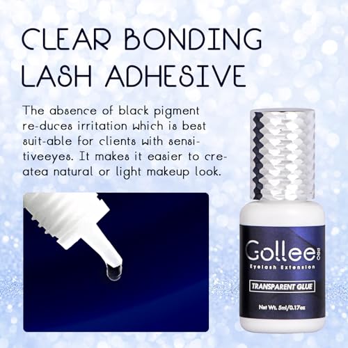 GOLLEEPRO Transparent Eyelash Extension Glue - 5ml Fast Drying