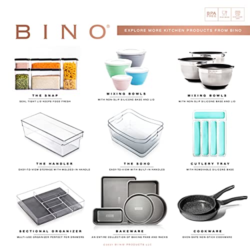 BINO 3-Piece Drawer Organizer Set - Large Grey Storage Bins