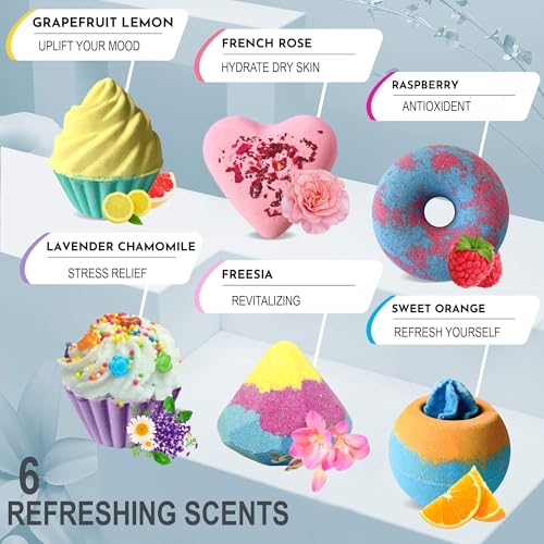 Mineral Me California 6-Piece Organic Bath Bomb Gift Set for Girls