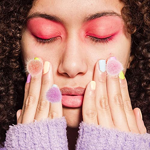 30-Piece Detachable Nail Pom Balls - 15 Colors Fluffy 3D Manicure Charms