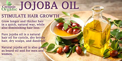 Organic Jojoba Oil 8 Fl Oz - Pure Cold Pressed Natural Skin & Hair Moisturizer