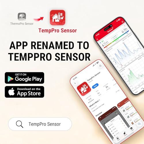 TempPro Bluetooth Thermometer Hygrometer - 260ft Remote Monitoring