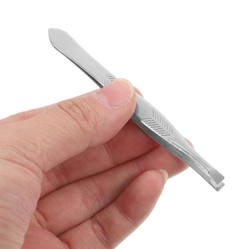 PERSELOSO 24Pcs Eyebrow Tweezers Set for Facial Hair Stainless Steel Precision Flat and Slanted Tips Eyebrow Hair Removal Tool for Women and Men Sliver