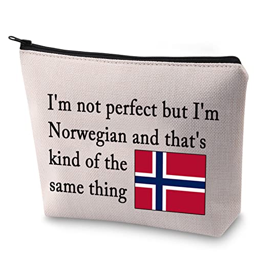BLUPARK I'm Norwegian Flag Cosmetic Bag for Women - Travel Makeup Organizer