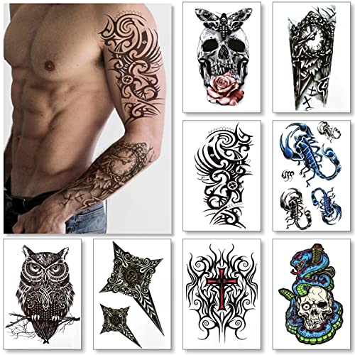 Sovereign-Gear Saturn Temporary Tattoos for Men & Teens - Fake Arm & Body Sleeve Set