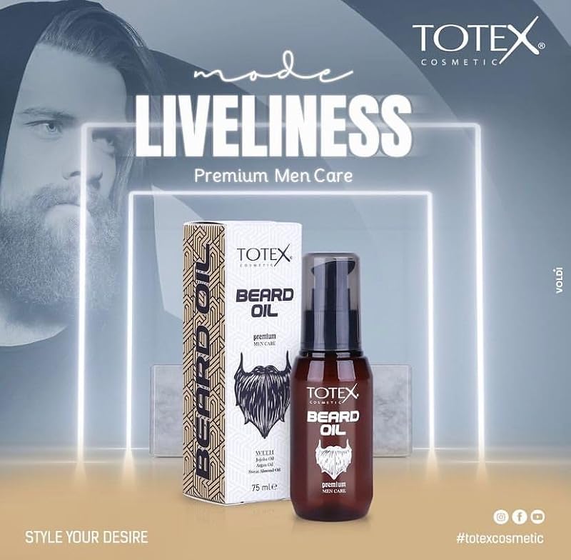 Totex Premium Beard & Mustache Oil – Anti-Dandruff Moisturizing Serum 75ml
