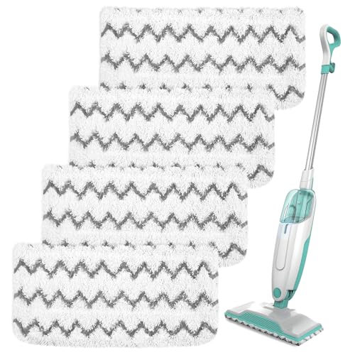 4-Pack Shark Steam Mop Replacement Pads, Microfiber & Reusable