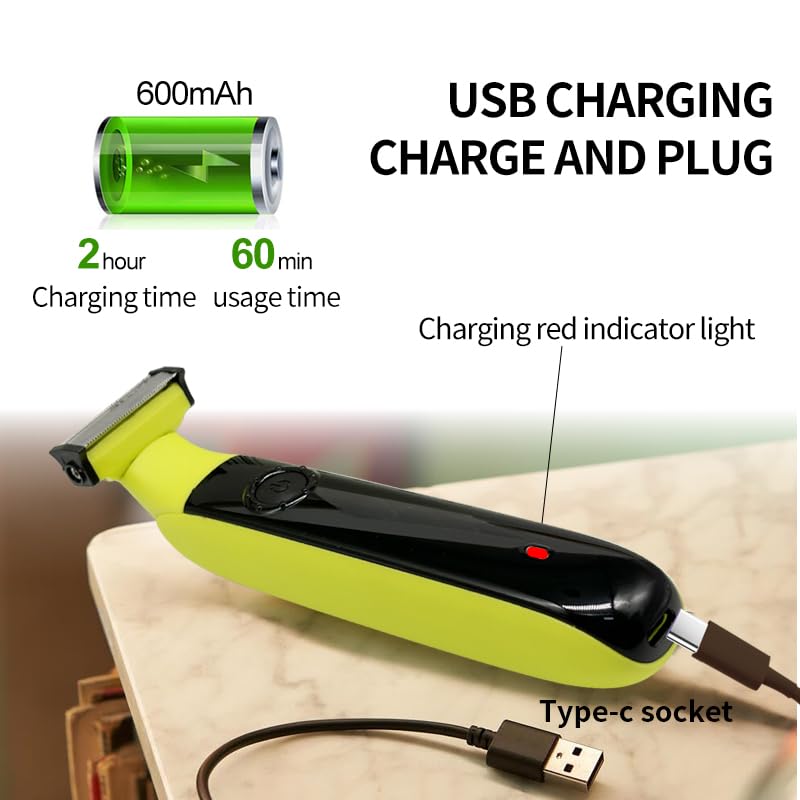 JMSBMQSE 2-in-1 Electric Beard & Body Hair Trimmer for Men, USB-C Cordless