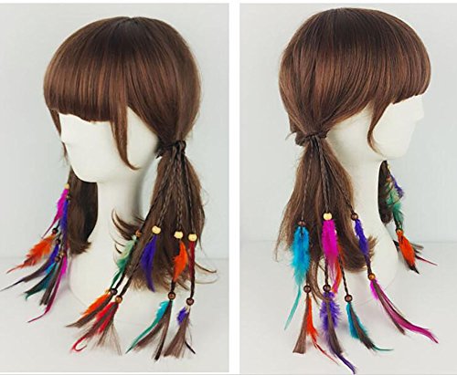 4PCS Handmade Boho Feather Hair Bands - Stylish Hair Accessories