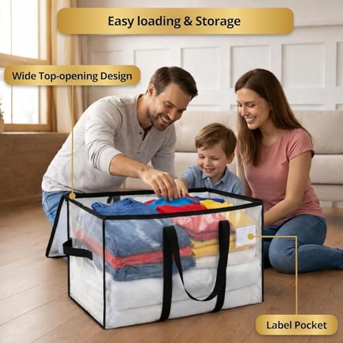 Extra Large 90L Comforter Storage Bags with Zipper & Handles