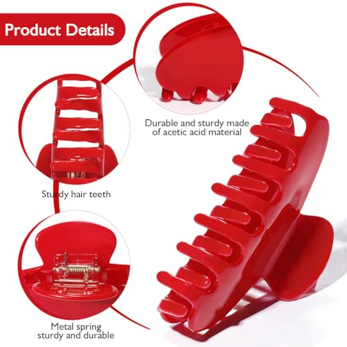 Cherry Red Acetate Hair Claw Clip – Durable French Style Hair Accessory
