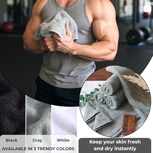 Gray 100% Cotton Extra Thick Wash Cloths - 6 Pack, 12"x12"