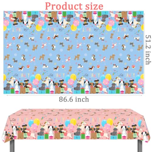 Candy Chef 4-Color Dog Birthday Tablecloths - Let's Pawty Party Supplies