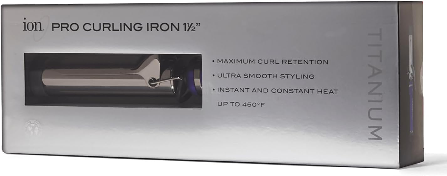 Titanium Curling Iron - 1.5 Inch | Heats Up to 450°F for Maximum Curl Retention, Dual Voltage