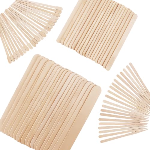 KTOJOY 300 Pack Wooden Wax Sticks - Small, Medium & Large Sizes