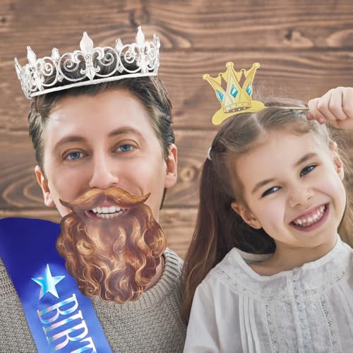 Birthday King Crown and Sash Set for Men - Party Decoration