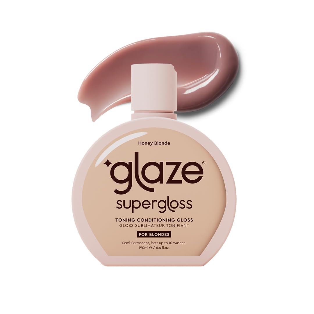 Glaze Super Gloss Conditioning Gloss - Honey Blonde for Medium to Dark Hair | Rinse-Out Semi-Permanent Color Enhancer