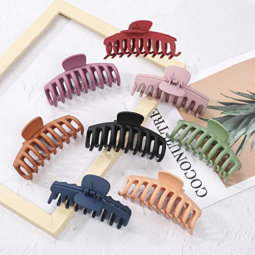 Large Matte Banana Hair Claw Clips - 8PCS Strong Hold for Women