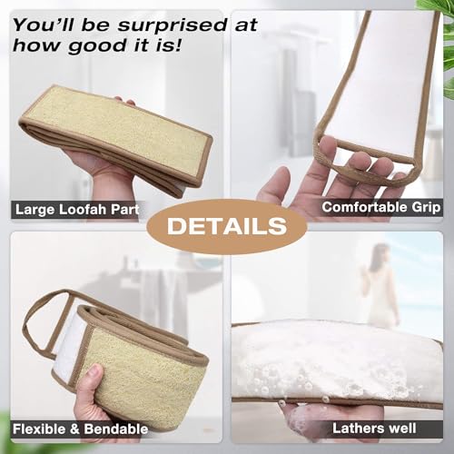 50 Inch Natural Loofah Back Scrubber for Exfoliating & Shower Spa