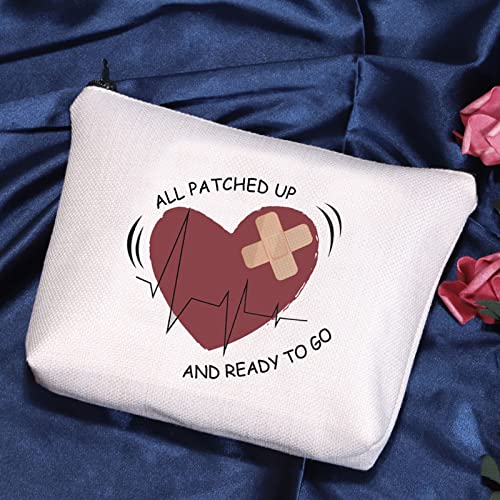 Heart Warrior Canvas Cosmetic Bag - Durable Travel Makeup Organizer
