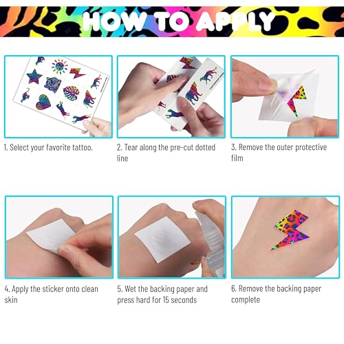 Cheetah Temporary Tattoos - 96 Jungle Theme Stickers for Kids