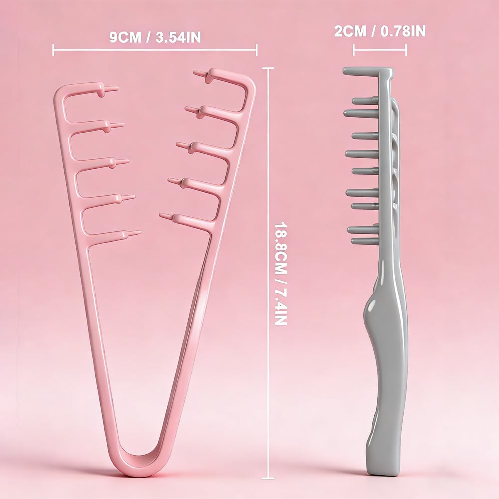 Texture Styling Comb for Men - Voluminous Wide-Toothed Design, ABS Plastic, Textured Grip | Black & Grey