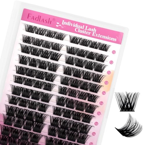 FADLASH Lash Clusters 96pcs 12-18mm DIY Reusable Wispy Eyelash Extensions, F2-07D-12-18Mix
